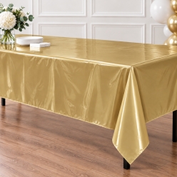 Gold Premium Rectangular Plastic Table Cover 54